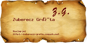 Zuberecz Gréta névjegykártya